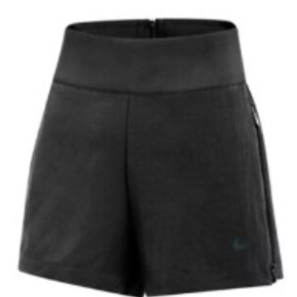 NIKE Women's Team Tech Woven High Waist Stretch Shorts in Black Sz LARGE - Picture 1 of 5